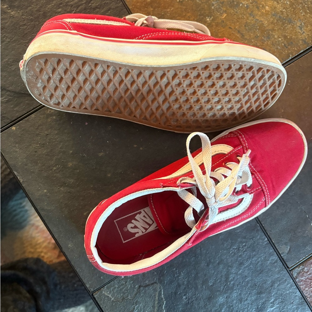 Vans Bold Red Sneakers with White Accents